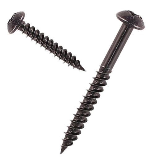 Pozi Round Head Woodscrews - Black (Sold as singles)