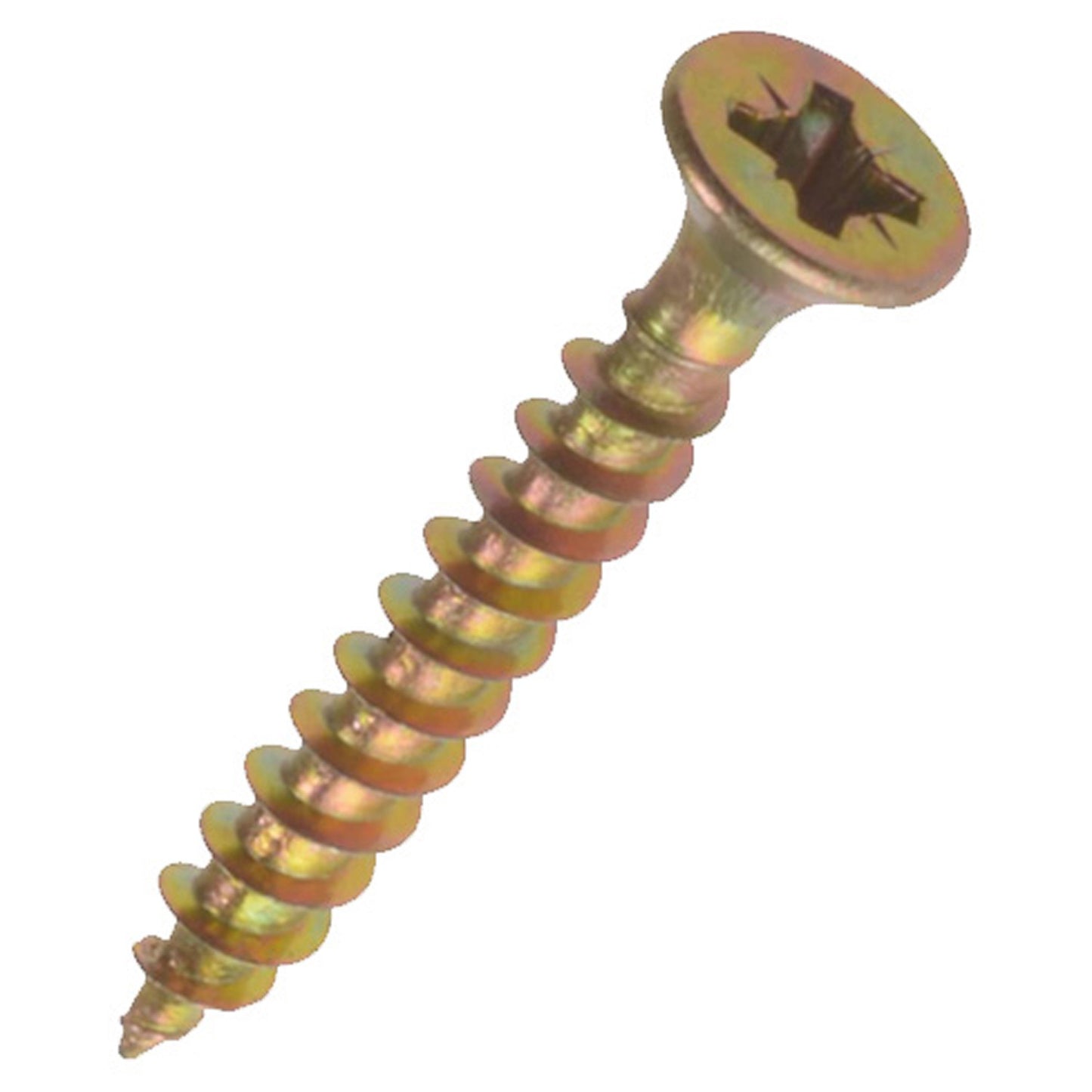 Pozi Countersunk Twinthread Woodscrews Electro Brassed (Sold as singles)