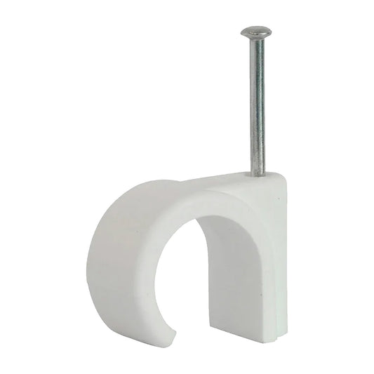 White Nail-in Pipe Clip