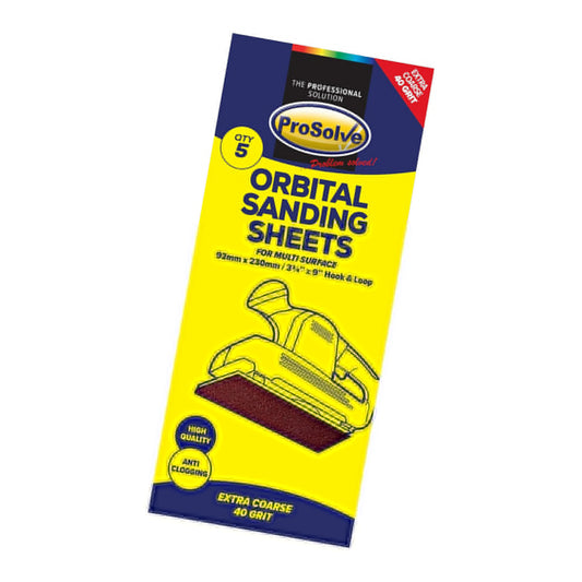 Sanding Sheet -Hook & Loop Pk 5 (93x230mm)