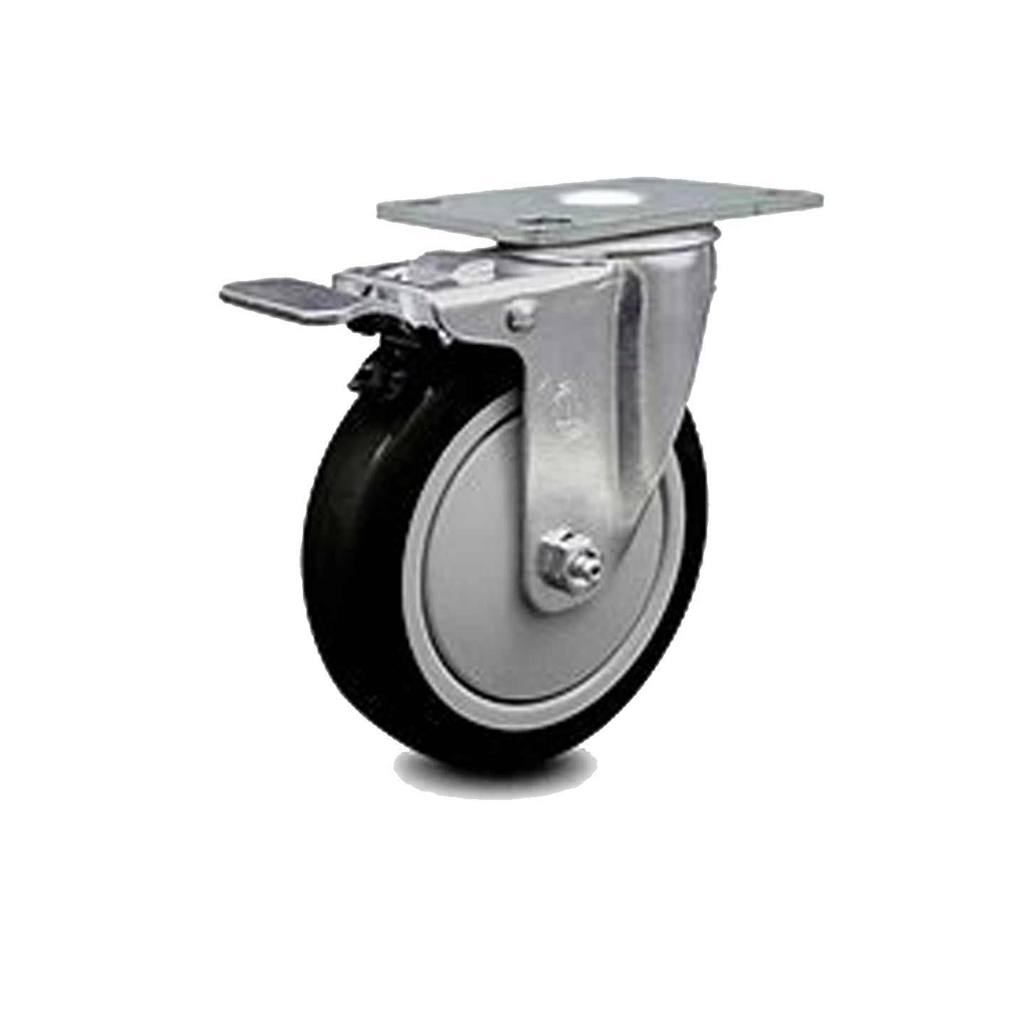Heavy Duty Wheel Castor with Brake (Semi Elastic Rubber)
